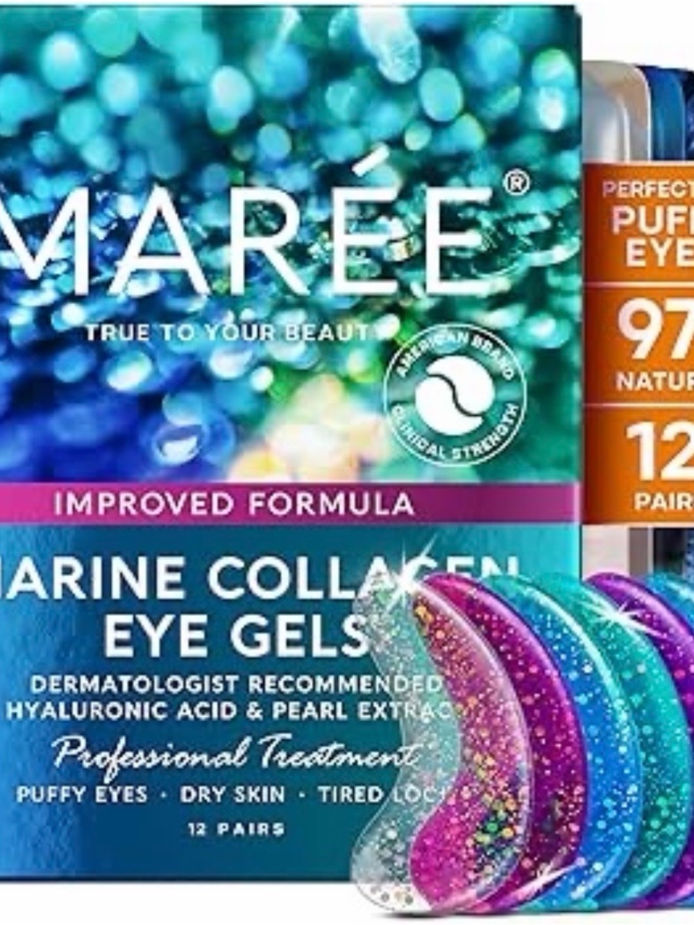 MAREE Marine Collagen Eye Gels 12 Pairs ~ Reduce Puffiness & Dark Circles ~ NIB